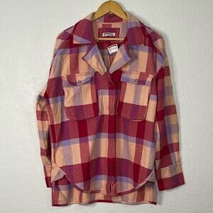 New  Free People Izzy Cargo oversized shacket in pink Boho Gypsy Layering